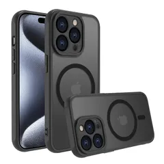 iPhone 15 pro ケース iphone ケース iPhone 15 pro ケース スマホカバー マット半透明 マグネット搭載 ワイヤレス充電 耐衝撃 指紋防止 滑り止め 米軍MIL規格・Magsafe対応 アイフォン15 pro 用カバー インチ 