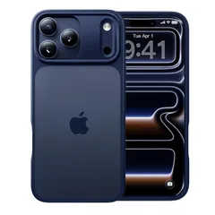 【米軍MIL規格・指紋防止】CASEKOO iPhone 17 Pro Max 用 ケース 耐衝撃 滑り止め 指紋防止 米軍MIL規格 マット仕上げ ストラップホール付き カバー ワイヤレス充電対応 アイフォン 17 プロマックス 用 6.9 インチ(ブルー)