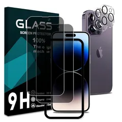 対応 iPhone 14 Pro Max ガラスフィルム 覗き見防止【2+2枚セット- 国産旭硝子素材】 iPhone14Pro Max フィルム のぞき見防止(2枚) + レンズ保護フィルム (2枚) アイフォン14プロマックス 保護フィルム アイホン