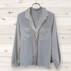 F0254 イエナ IENA ブラウス 長袖 ベージュ 無地 レギュラーカラー