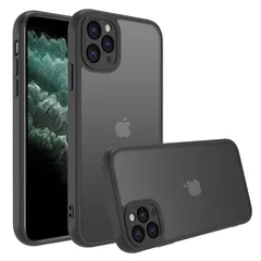 iPhone 11 Pro Max ケース スマホカバー 耐衝撃 指紋防止 滑り止め マット半透明 黄ばみなし レンズ保護 米軍MIL規格アイフォン11 Pro Max 用カバーインチ PinLiSheng (ブラック, iPhone 11 Pro Max)