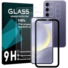 Galaxy S24 SCG25 SC-51E フィルム 指紋ロック解除対応 ガイド枠付き 【2+2 枚セット-AGC旭硝子】 対応 galaxy s24 ガラスフイルム 【2枚】+ レンズフィルム 【2枚】 ギャラクシーS24 液晶保護フィルム 強化ガラス 