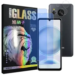 対応 AQUOS Sense 8 フイルム ブルーライトカット【2+2枚セッ-国産AGC旭硝子素材 】 AQUOS Sense8 SH-54D SHG11 ガラスフイルム（２枚入り）+ レンズフィルム （２枚入り） アクオスセンス8 液晶 保護フィルム 強化ガ