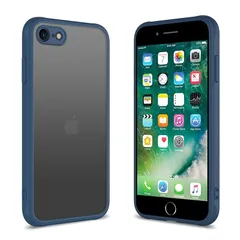 iPhone SE 第3世代 第2世代 ケース 耐衝撃 半透明 iPhone8 ケース 滑り止め PC iPhone7カバー 軽量 薄型 マット感 人気 黄ばみなし 米軍MIL規格 ストラップホール付き ワイアレス充電対応 EUMADOVE (ブルー, iPh