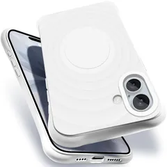 iPhone17用の MagSafe対応 ケース 耐衝撃 米軍MIL規格 アイフォン17用の スマホケース シリコン 保護ケース いpほね17用の カバー ストラップホール付き 傷つけ防止 ワイヤレス充電対応 6.3インチ用（ホワイト）