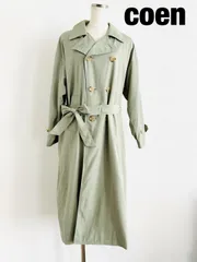 coen　コーエン　ルーズトレンチコート　Sサイズ　薄カーキ　ロング　綺麗め　可愛い　おしゃれ　お出掛け　6459925