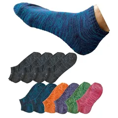 [NAKAMAJITA] 25-27 メンズ 底パイル くるぶし ソックス 脱げない 10足セット 綿混 靴下 カラフル スニーカー ショート カジュアル アンクル アウトドア Aカラー 0