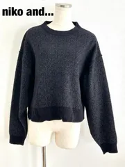 niko and...　ニコアンド　ソフトモールガラニットプルオーバー　Mサイズ　ダークグレー　長袖　大人　綺麗め　おしゃれ　6459911