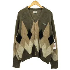 タウンクラフト TOWNCRAFT THE FOX COLLECTION シャギー ニット アーガイル カーディガン メンズ JPN：S 