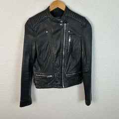 ZARA BASIC ザラベーシック ライダースジャケット ダブル ブラック XSサイズ レディース 古着 モード
