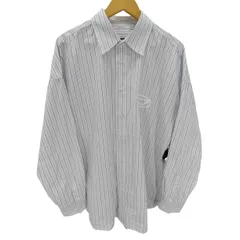 ディーゼル DIESEL S-DOUBLY-STRIPE ロゴ 刺繍 ストライプ シャツ メンズ EUR：52 