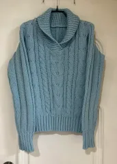 レディース ケーブル編み 長袖 ニット