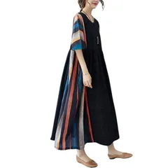 [Ｍｉｎｅｓａｍ] オーバーサイズ ワンピース レディース 夏 花柄ワンピース ロングワンピース 体型カバー おしゃれ ゆったり 大きいサイズ (01 ブラック,Free) 0