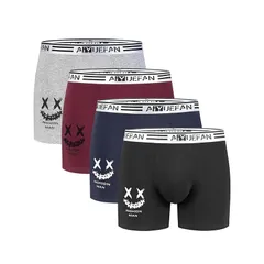 [AIYUEFAN] ボクサーパンツ メンズ コットン 4枚セット 前閉じ パンツ メンズ 下着 3Dサポート構造 吸水速乾 抗菌防臭 ボクサーブリーフ 通気性 M-3XL 1