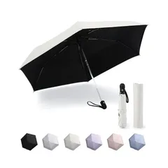 【194g超軽量・風に強い高強度アルミ製傘骨】 日傘 uvカット 折り畳み 【UPF50＋認証済み・ワンタッチ自動開閉・錆が発生しにくい】 折りたたみ傘 遮光遮熱 撥水耐風 紫外線対策 超コンパクト 晴雨兼用 日傘兼用雨傘 傘 レディース メンズ (ベージ 1