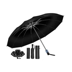 【2025年傑作 & 強化型12本骨 & 逆折り式】折りたたみ傘 折り畳み傘 ワンタッチ 自動開閉 逆折り式 UPF50+ 超撥水 メンズ傘 超大サイズ 長持ち 耐強風設計 男子日傘 おりたたみ傘 晴雨兼用 梅雨対策 台風対応 紫外線遮蔽 収納ポーチ付き  0