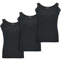 [fun.] タンクトップ レディース 吸汗速乾 汗取りインナー 3枚組 帝人 AIRCTIVE ブラック M 1