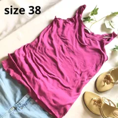 38【 新品未使用 | TOPSHOP / トップショップ 】 キャミソール コットン100% インナー ショッキングピンク ノースリーブ T726_2306E0474のサムネイル