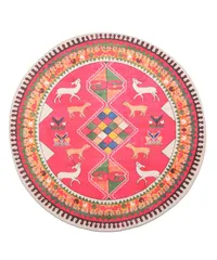 ラグ おしゃれ 円形 カーペット 可愛い かわいい サークルマット 韓国 インテリア オリエンタル ペルシャ絨毯風 室内マット 玄関 アンティーク ヴィンテージ SNS映え 韓国雑貨 直径100cm (柄17 直径100cm)