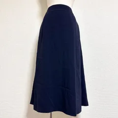 タグ付 LOULOU willoughby 日本製 タックフレアスカート ミモレ丈 ウォッシャブル サイズ1 ネイビー