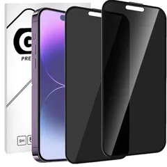 【2枚セット 360°覗き見防止】for iPhone 15 Plus / 14 Pro max 用 ガラスフィルム 上下左右 360°覗き見防止 い全方向 アイフォン14プロマックス フィルム プライバシー保護 画面保護 指紋防止 飛散防止 日本旭硝子製 気