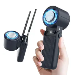 【2025夏人気革新型・業界初10000mAh・199段階風力調整可能】 携帯扇風機 ハンディファン 冷感プレート付き 大容量 最長40時間連続運転 軽量 強力 usb充電式 卓上 手持ち扇風機 -20℃瞬間冷却 手持ち/首掛け/卓上 小型 ミニファン 折り畳