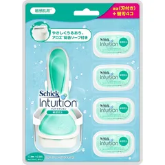 Schick(シック) シック Schick イントゥイション 敏感肌用 クラブパック 女性用 カミソリ (替刃5コ 内1コは本体に装着済み) 単品 グリーン 1個 (x 1)