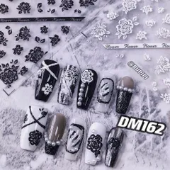 人気 3D ネイルシール 花 ローズ フラワー ホワイト 和風 ネイルアート デコ用品 貼る 手作り素材 DM162