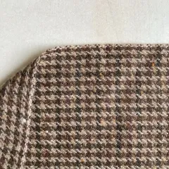 ガンクラブチェック柄　ウールツイード　茶系　カット生地　50㎝