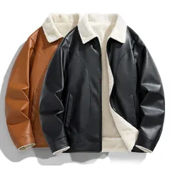 メンズ カジュアル ジャケット フリース裏地付き 秋冬用 ポリエステル チャリコート 無地 ジップアップ ノンストレッチ素材 スタイリッシュ アウター 日常 外出 旅行用