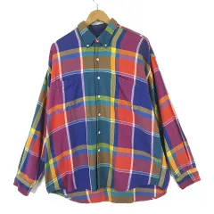 ギャップ GAP OLD GAP ヴィンテージ 90s ヘビー ネルシャツ チェック ボタンダウン 長袖 XL マルチカラー 大きいサイズ ポルトガル製