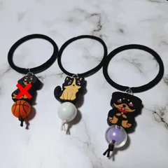 ワンちゃん、ねこちゃんのチャーム付きヘアゴム 1点