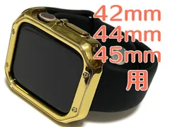 45mm44mm<series1/2/3 42mm> アップルウォッチ　TPU サイドバンパー　ゴールドケース　ベルト　ノーマルブラックシリコン　ラバー　バンド　SE Ultra