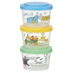 セサミストリート ジョイント式薄肉保存容器 3個セット 弁当箱 ランチボックス シール容器 フードコンテナ POP キャラクター スケーター