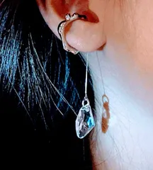 Stone crystal drop earrings