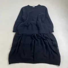 美品　ブラックコムデギャルソ　ロングワンピース　希少 21年製 　ドッキング ニット　ブラック　S