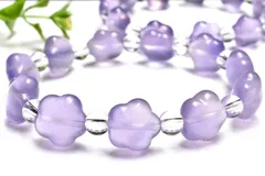 ラベンダーカラー フローライト　13x13(丸玉6)mm　星型スター ブレスレット 1個売り パワーストーン 天然石 _BG6159