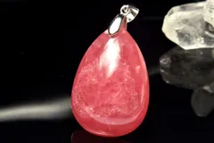 【１点物】AA+☆アルゼンチン産 シルバー925 インカローズ　27x19mm　ドロップ ペンダントトップ パワーストーン 天然石 _PC7389