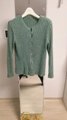 ミント色 ゴージ ニット カーディガン