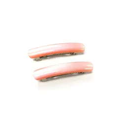 ピンク ショートサイズ アクリルプレート バレッタ 2個セット