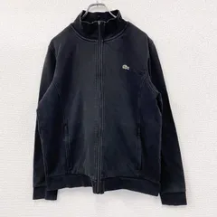 古着 used　LACOSTE　ラコステ　フルジップスウェットジャケット　トラックジャケット　黒　ブラック　XLサイズ