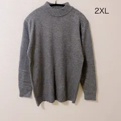 AR10727 シンプル 無地 グレーニット メンズセーター 2XL ゆったり シック カジュアル 冬