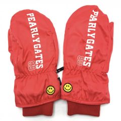 Pearly Gates Women's Golf Gloves, Red x White Mitten Gloves, Smiley Face Design