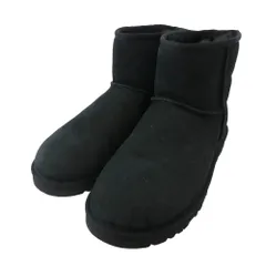 UGG アグ 1002072 Classic Mini クラシック ミニ ムートン ブーツ ブラック系 25cm【極上美品】【中古】