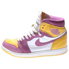NIKE (ナイキ) AIR JORDAN 1 RETRO HIGH OG BROTHERHOOD 555088-706 エアジョーダン1 ブラザーフッド ハイカットスニーカー イエロー/パープル US9/27cm