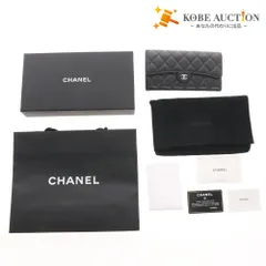 ■ CHANEL シャネル 長財布 二つ折り財布 ウォレット 札入れ 小銭入れ ブラック 付属品付き