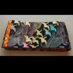 半幅帯　多色の鳥柄　リユース品　⑳-⑯　Half-width obi with multicolored bird pattern, reused item