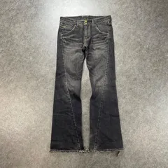 Lee Flare Jeans Bootcut Black y2k リー フレアジーンズ ブーツカット ブラック デニム パンツ ジップフライ ヒゲ ダメージ USED 立体裁断