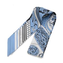 エルメス ツイリー アマゾンの祭典バンダナ ブルージーン/ホワイト