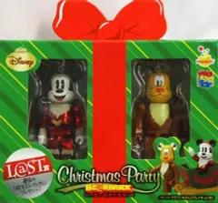 【中古】フィギュア BE＠RBRIC-ベアブリック- ミッキーマウス サンタVer. レッドメッキ仕様＆プルート トナカイVer. クラフトキット付 ｢Happyくじ ディズニー Christmas Party BE＠RBRIC｣ L＠ST賞